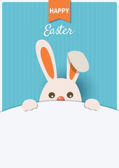 Easter holiday with rabbit and copy space