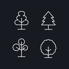tree set icon template color editable. forest tree symbol vector sign isolated on white background illustration for graphic and web design.