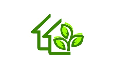 Plant house simple vector logo
