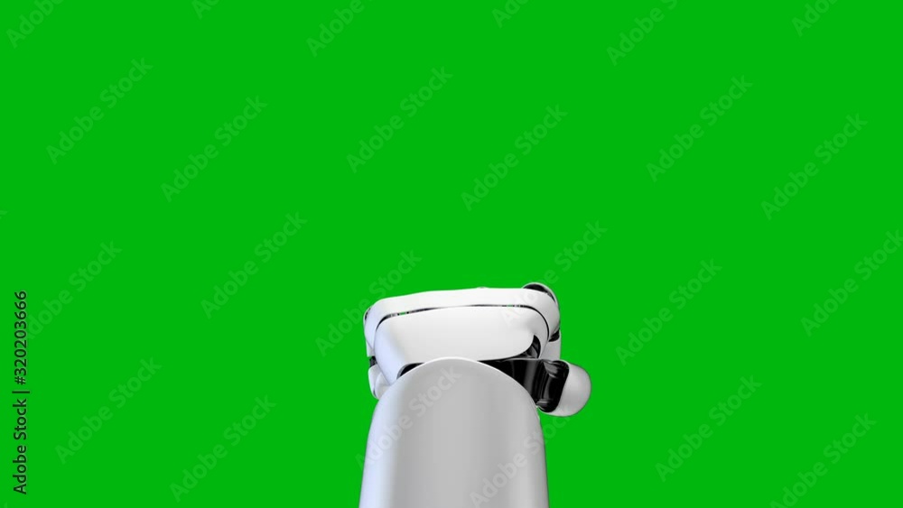 Aufkleber 3d rendering robot hand action on white and green background. concept of ai artificial intelligence 