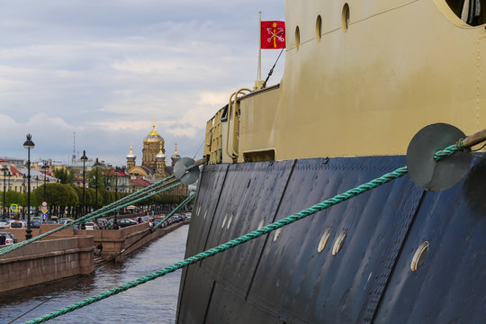 The body of the old ice-breaker Krasin
