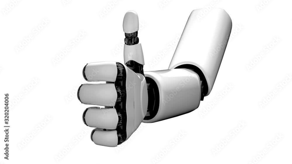 Aufkleber 3d rendering robot hand action on white and green background. concept of ai artificial intelligence 