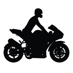 Fototapeta na wymiar Motorcycle with rider silhouette vector
