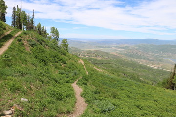 A hikers only trail at the Deer Valley resort near Park City, Utah