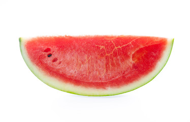 Slice red watermelon isolated on white background