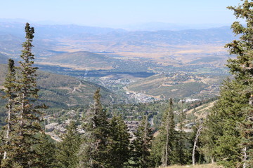 A view of Heber Valley from the summit of Bald Mountain at Park City, Utah taken in early September
