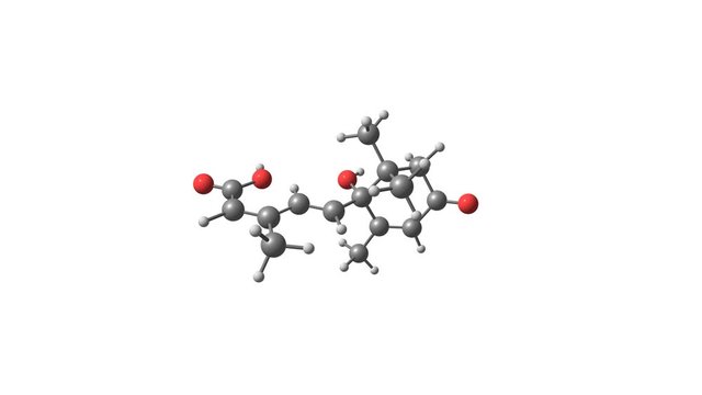 Abscistic acid molecule rotating video full HD