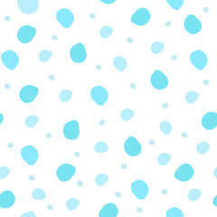 Blue Polka dot seamless pattern background.