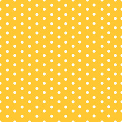 Polka dot seamless pattern on yellow background.
