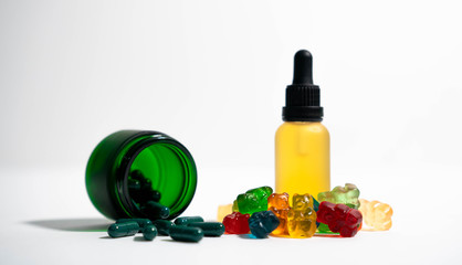CBD Hemp Infused Gummy Bears, Capsules & Oil Tincture 