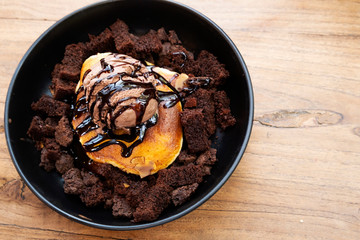 Pancakes and Brownies with Ice Cream