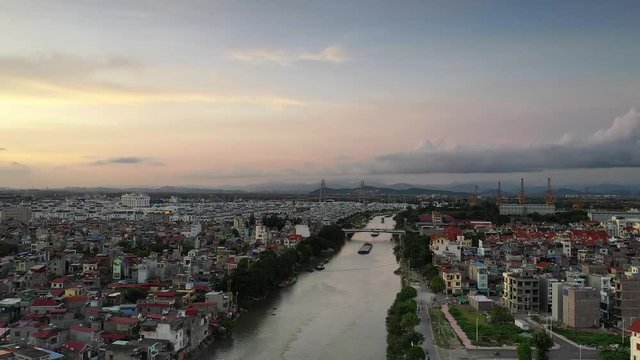 Sunset at Tam bac river, Haiphong, Vietnam