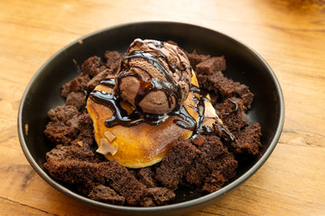 Pancakes and Brownies with Ice Cream