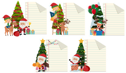 Paper template with christmas theme in background
