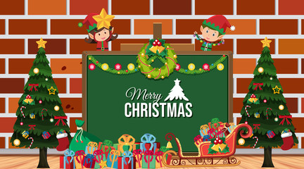 Border template with christmas theme background
