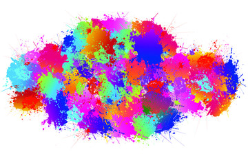 Colorful Background. Logo icon design. Beautiful paint drops ink splashes. Vector illustration.