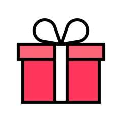 Gift box vector illustration, filled design icon