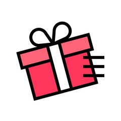 ift box with speed line vector, filled design icon