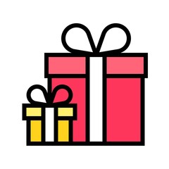 Gift boxes vector illustration, filled design icon
