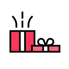 Gift box vector illustration, filled design icon