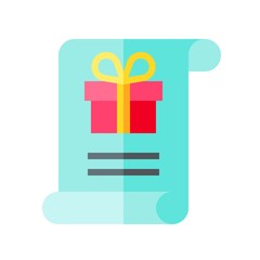 Gift list vector illustration, flat style icon