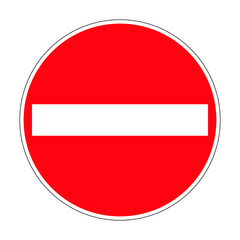 The prohibition of entry. Entry is prohibited. Road sign of Germany. Europe. Vector graphics.