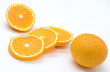 Orange slices on a white background