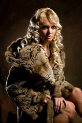 Young Woman In A Fur Coat