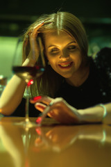 girl with wine