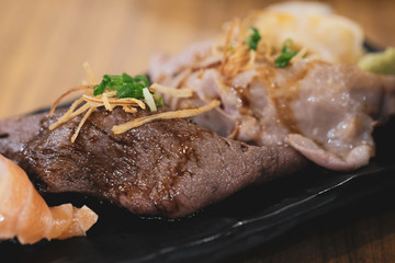 Wagyu beef sushi, Japanese food