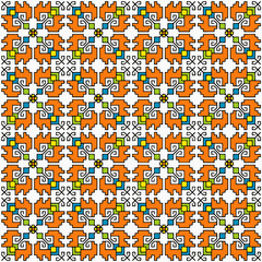 Bulgarian folk motif shevitsa pattern, Beautifull print on demand design,  Geometric background, Abstract wallpaper, Jewelry design, Cross stitch pattern, Ethnic motif isolated on white background