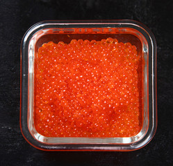 Salmon roe. Red caviar