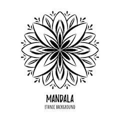 Vector ethnic mandala illustration. Boho design element.