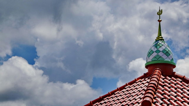 roof of the mosque, place of worship of Muslims, a fusion of Javanese and Middle Eastern edification of design