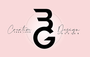 BG Letter Design Icon Logo with Letters one on top of each other Vector.