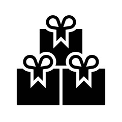 Stack of gift boxes vector illustration, solid style icon