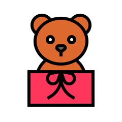Fototapeta premium Gift box vector illustration, filled style icon
