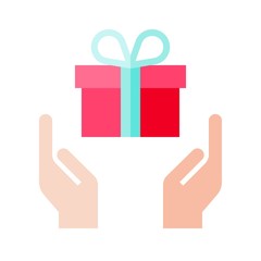 Gift box vector illustration, flat style icon