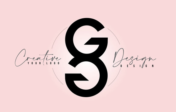 GG Letter Design Icon Logo with Letters one on top of each other Vector.