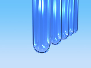 5本の試験管を描いたレンダリング画像