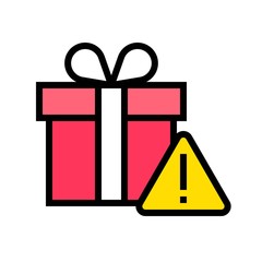 Gift box vector illustration, filled style icon