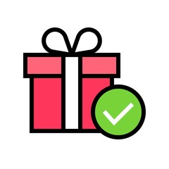 Gift box vector illustration, filled style icon