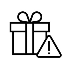 Gift box vector illustration, line style icon