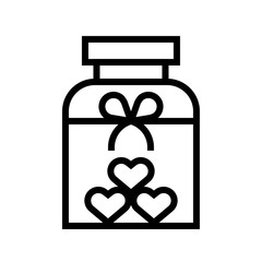 Jar for gift vector illustration, line style icon