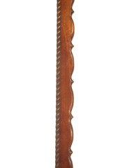 Old wooden carved platband isolated on white background.