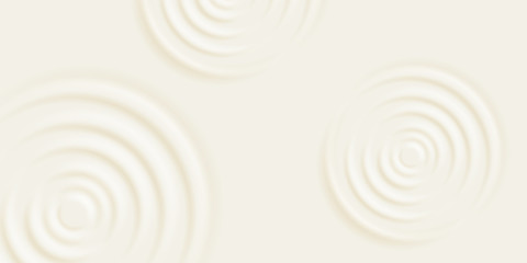 Fototapeta na wymiar Milk ripple background. Cosmetic cream or shampoo with concentric circles on surface. Vector milk product texture template, wave creamy textures closeup