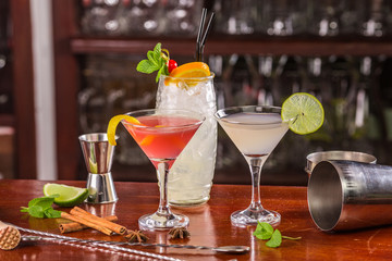 cocktails on the table