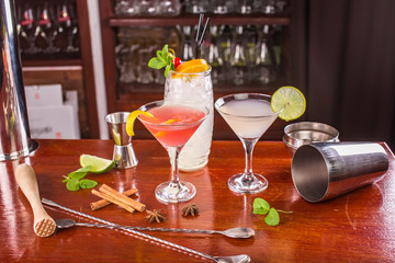 cocktails on the table