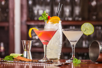 cocktails on the table