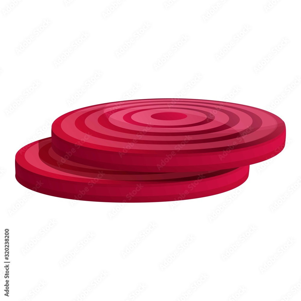 Aufkleber sliced beet icon. cartoon of sliced beet vector icon for web design isolated on white background